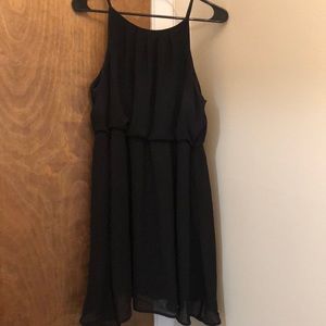 Black chiffon dress! Open slit in the back